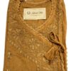 Mustard Angrakha Chikankari kurti for women online
