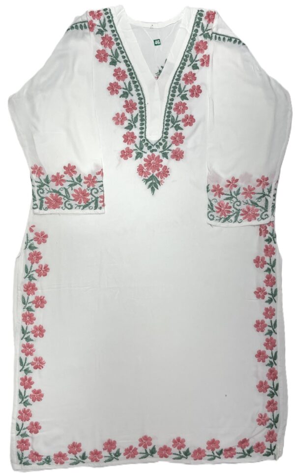 White Chikankari kurti for women