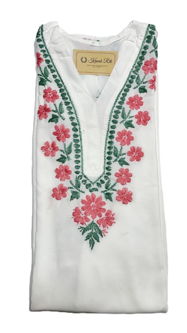 White Chikankari kurti for women