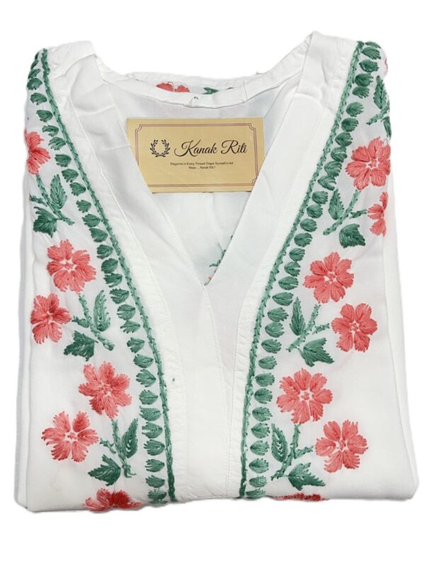 White Chikankari kurti for women