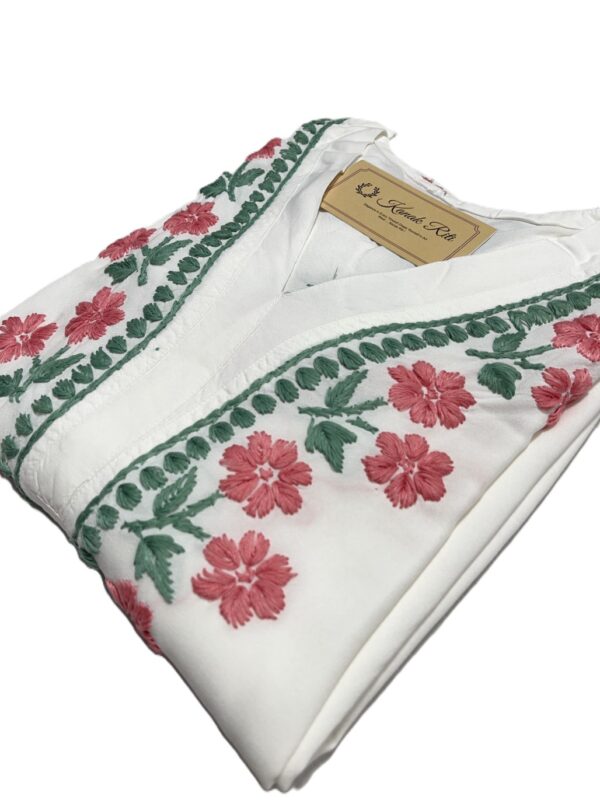 White Chikankari kurti for women