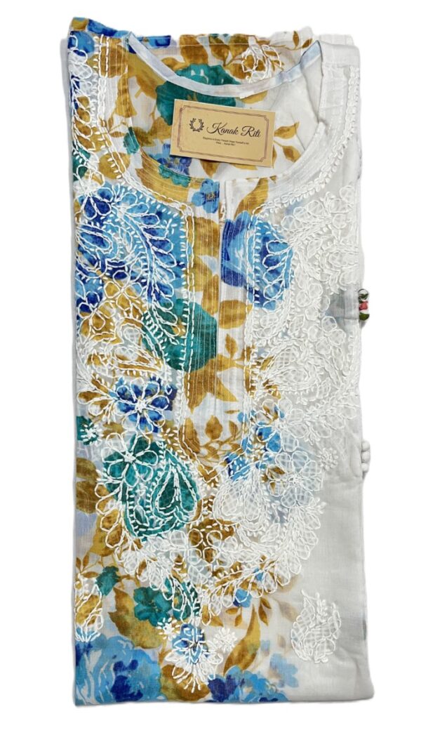 Floral designer Chikankari kurti for women