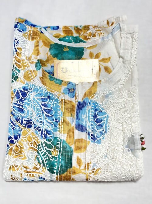 Floral designer Chikankari kurti for women