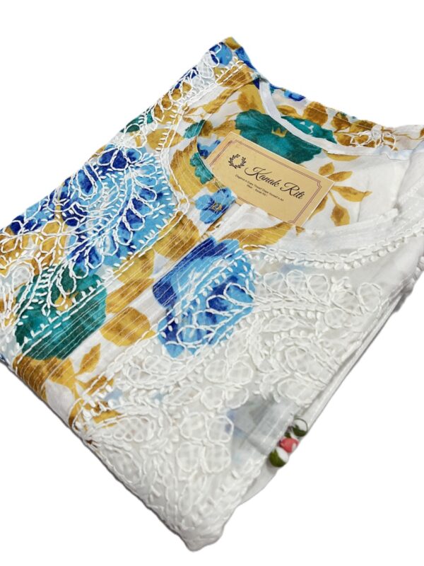 Floral designer Chikankari kurti for women