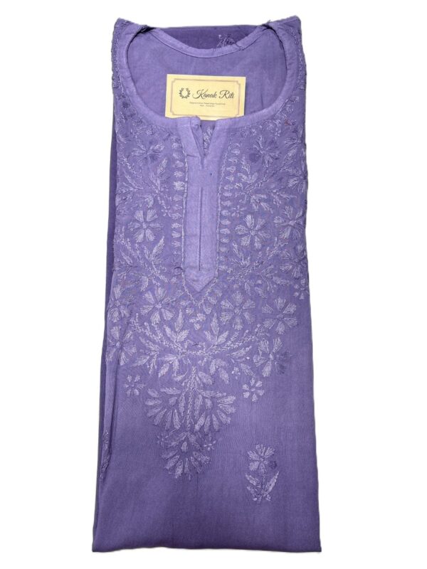 Lavender Hand Embroidered Chikankari Kurtas for Women