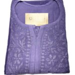 Lavender Hand Embroidered Chikankari Kurtas for Women