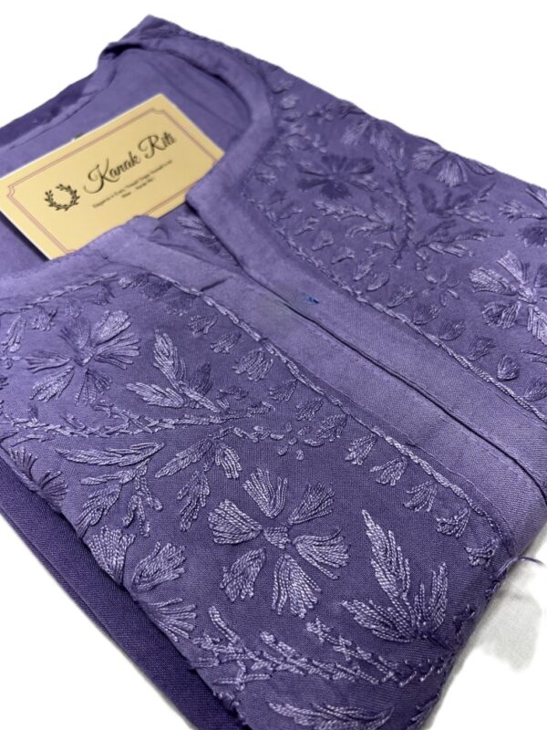 Lavender Hand Embroidered Chikankari Kurtas for Women