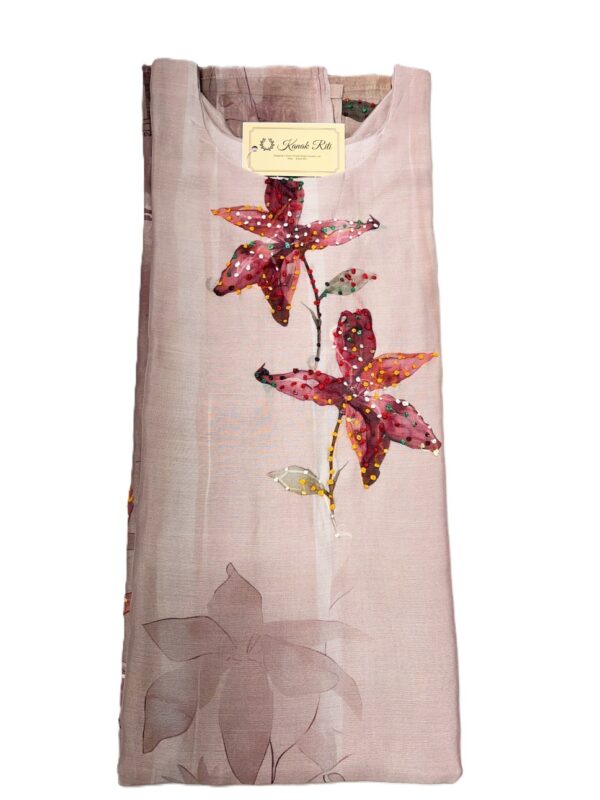 Premium Handcrafted Kurti Mul Chanderi Heavy Thread Work