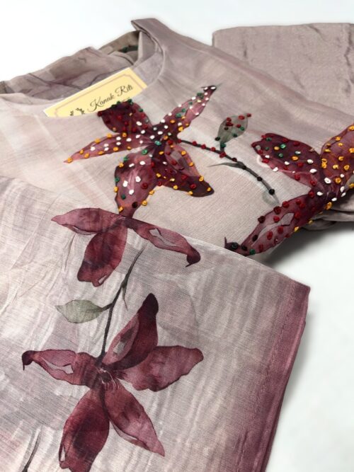 Premium Handcrafted Kurti Mul Chanderi Heavy Thread Work