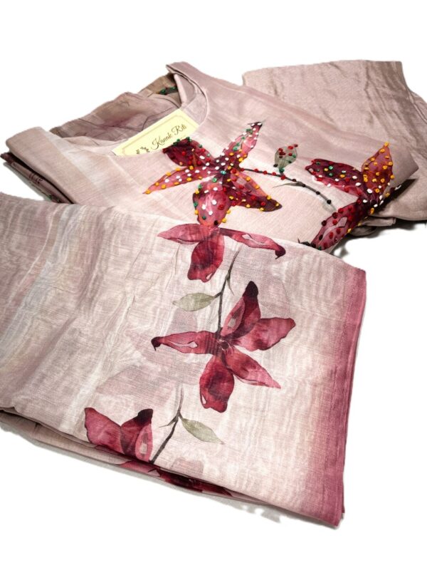 Premium Handcrafted Kurti Mul Chanderi Heavy Thread Work