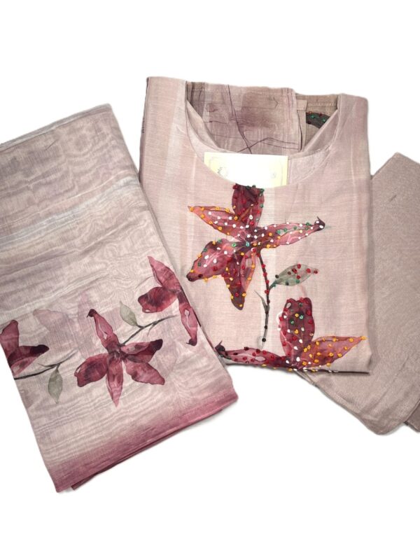 Premium Handcrafted Kurti Mul Chanderi Heavy Thread Work