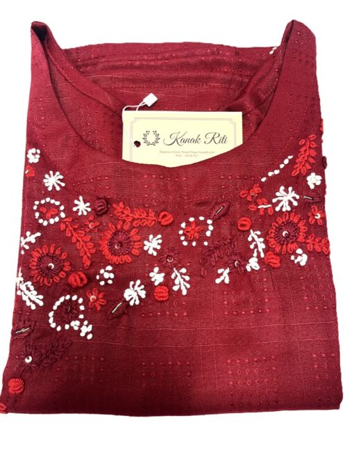 Red Cotton Kurti for Women