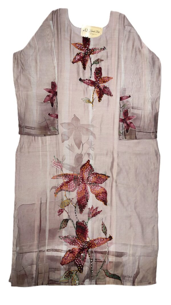 Premium Handcrafted Kurti Mul Chanderi Heavy Thread Work