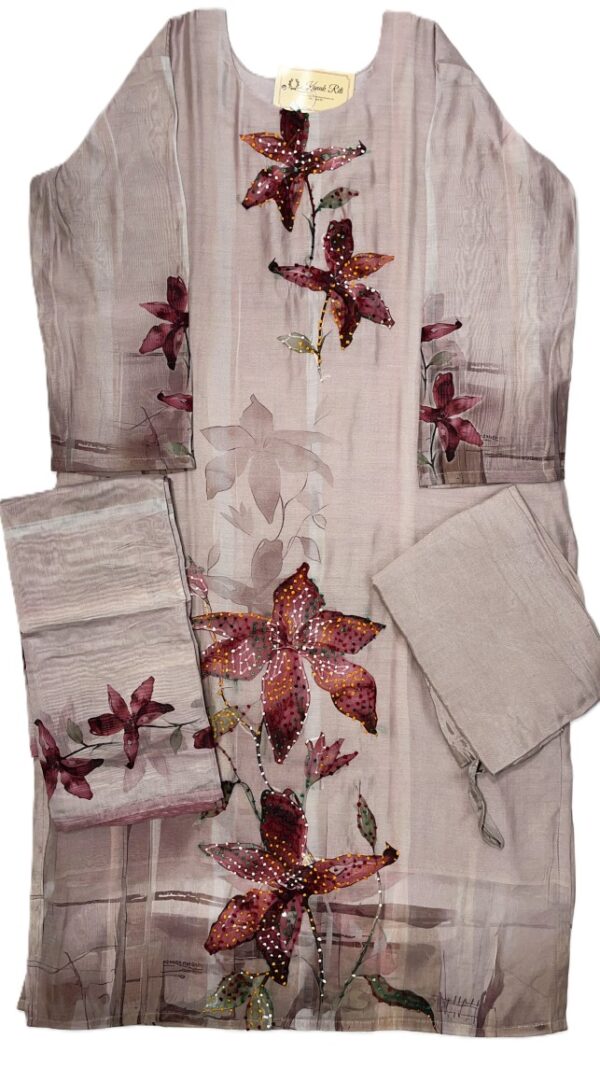 Premium Handcrafted Kurti Mul Chanderi Heavy Thread Work