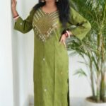 Artisanal Ethnic Wear Hand Embroidered Straight Kurti