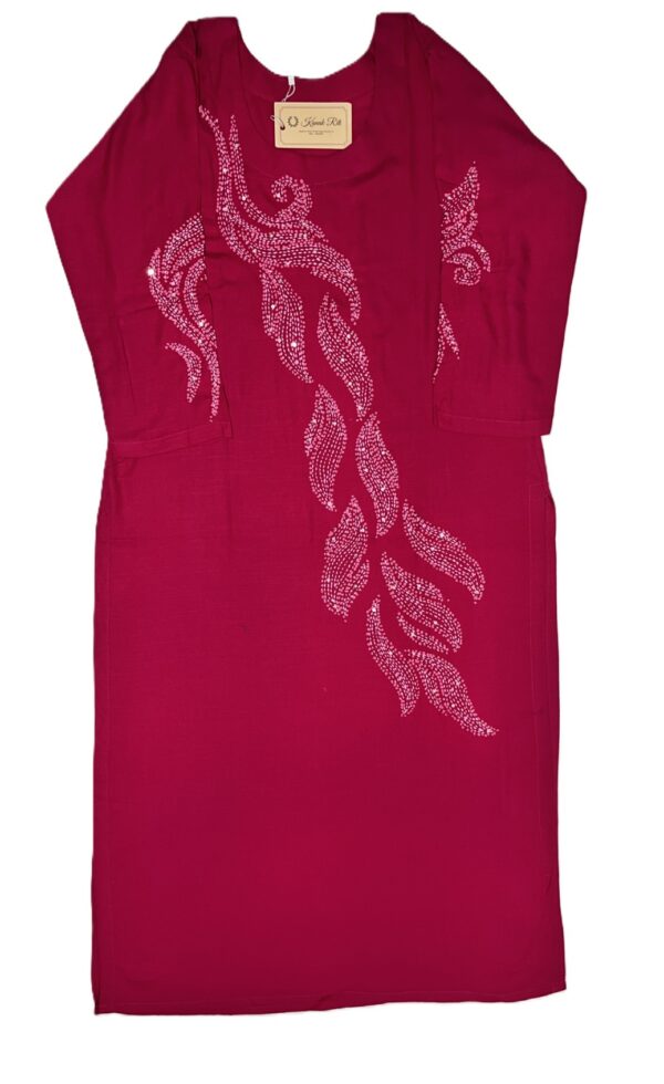Stylish Maroon Cotton Long Kurta for Woman