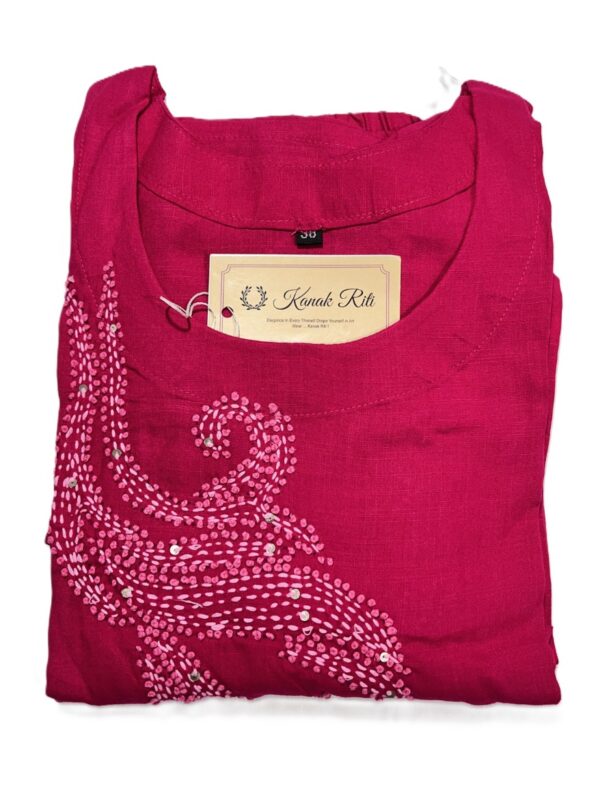 Stylish Maroon Cotton Long Kurta for Woman