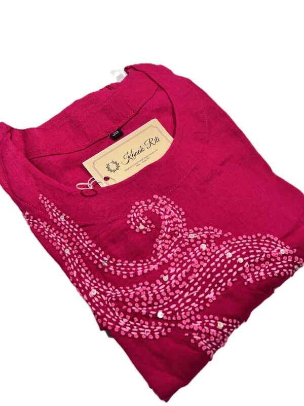 Stylish Maroon Cotton Long Kurta for Woman with Pant