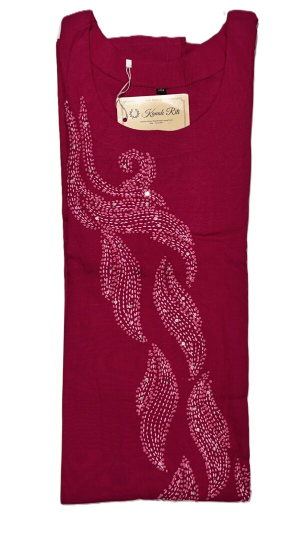Stylish Maroon Cotton Long Kurta for Woman