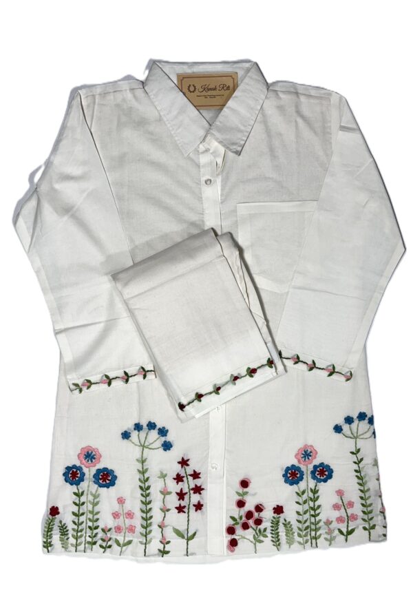 Stylish White Mal Cotton Co-ord Set