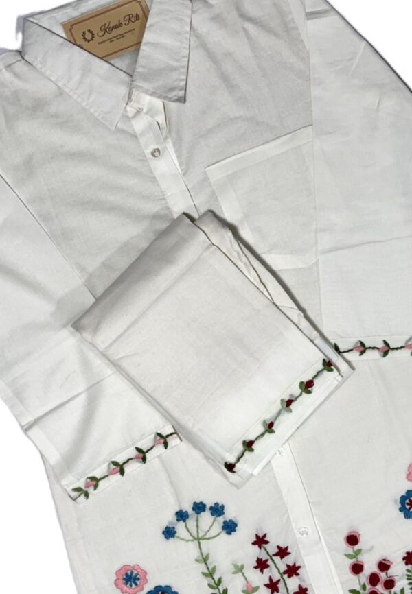 Stylish White Mal Cotton Co-ord Set