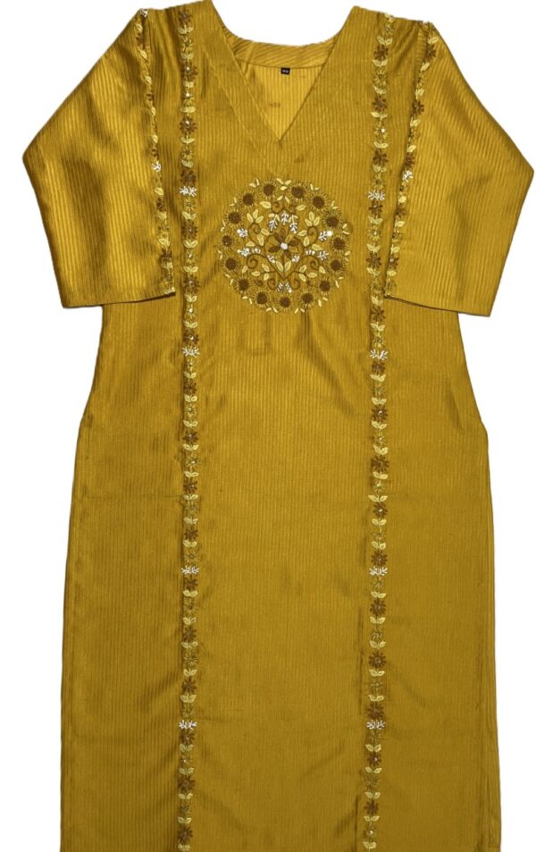 Elegant hand stitch long kurti for women online