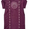 Hand embroidery wine color long kurti