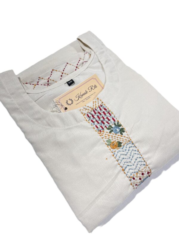 Hand painted kantha long kurti