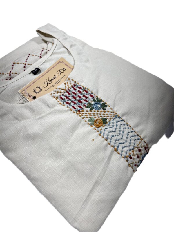 Hand painted kantha long kurti