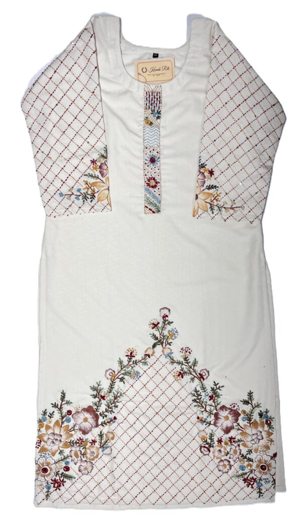 Hand painted kantha long kurti
