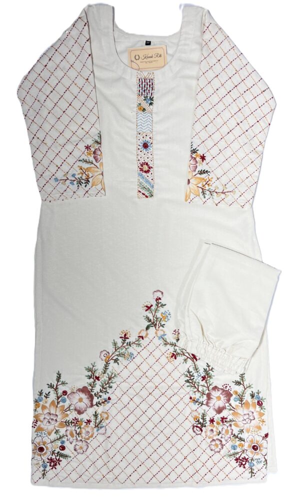 Hand painted kantha long kurti