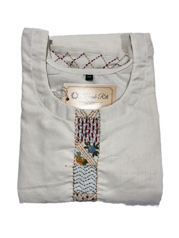 Hand painted kantha long kurti