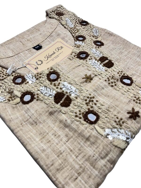 Beige Khadi 2PC Set - Elegant Ethnic Wear for Women