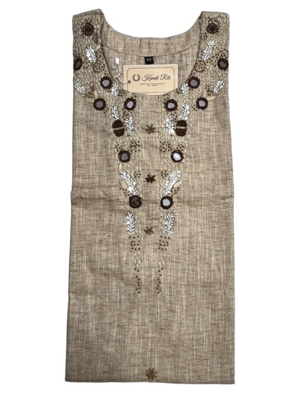 Beige Khadi 2PC Set - Elegant Ethnic Wear for Women