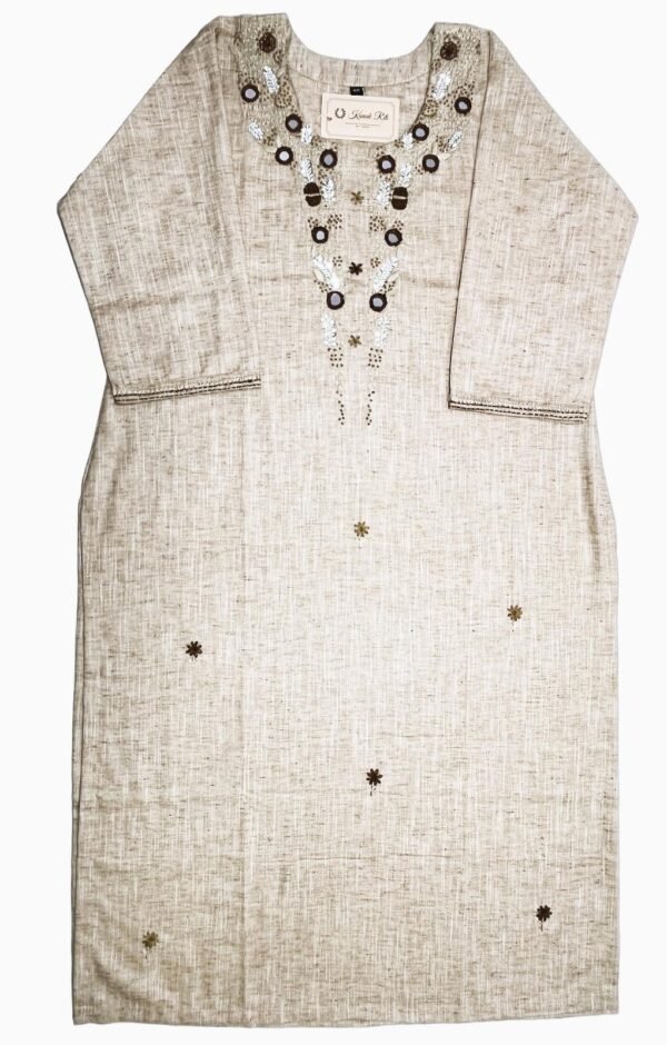 Beige Khadi 2PC Set - Elegant Ethnic Wear for Women