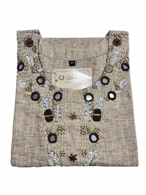 Beige Khadi 2PC Set - Elegant Ethnic Wear for Women
