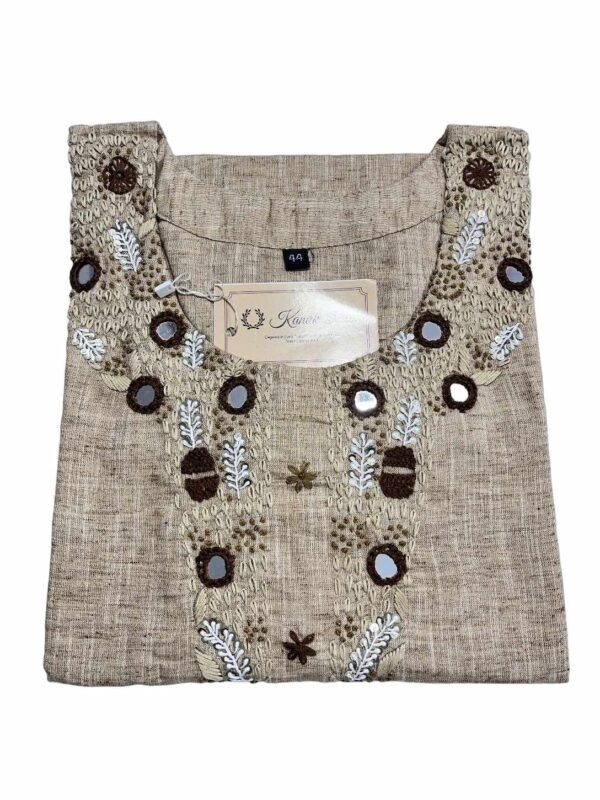 Beige Khadi 2PC Set - Elegant Ethnic Wear for Women