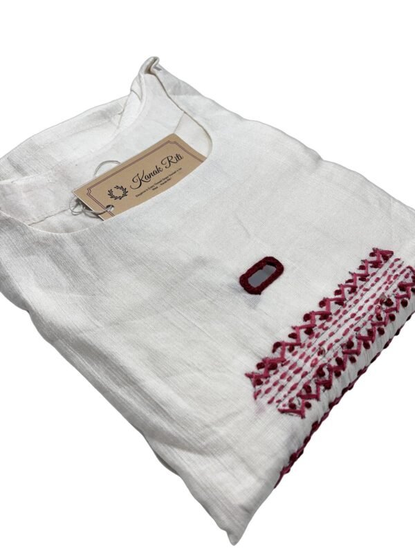Chic White Long Kurti with Pant Set