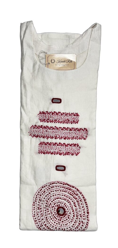 Chic White Long Kurti with Pant Set