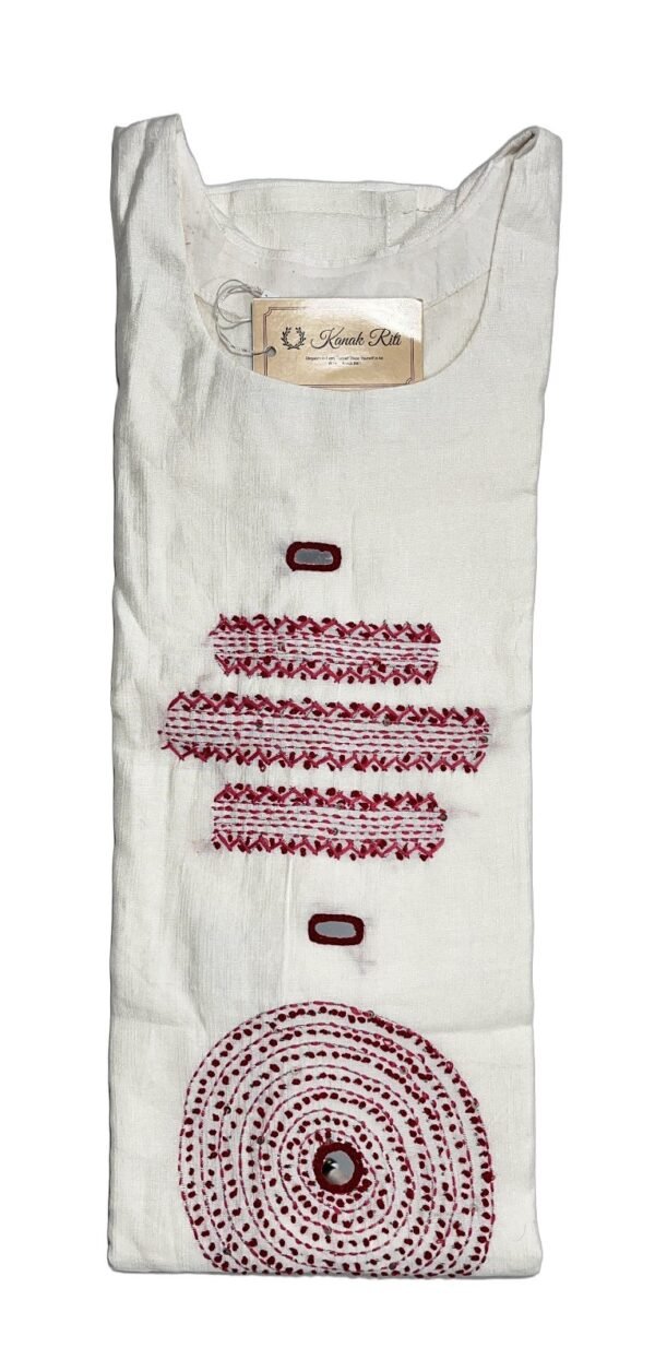 Chic White Long Kurti with Pant Set