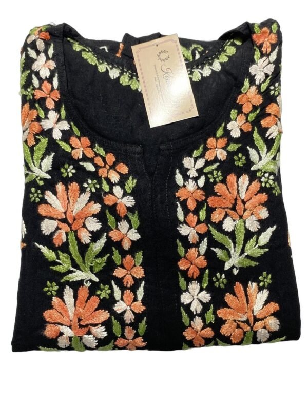 Elegant Black Authentic Chikankari Kurti | Kanak Riti