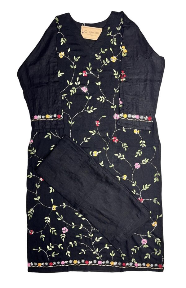 Elegant Black Cotton 2PC Ethnic Wear for Women