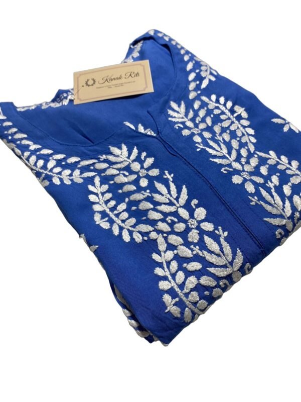 Elegant Blue Chikankari Kurti for Office Wear