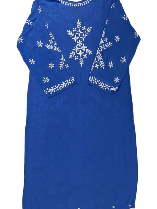 Elegant Blue Chikankari Kurti for Office Wear