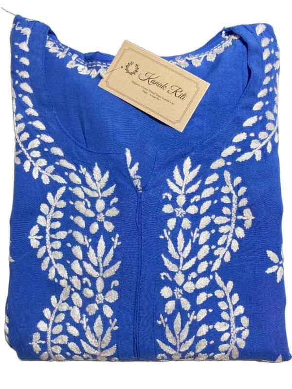 Elegant Blue Chikankari Kurti for Office Wear