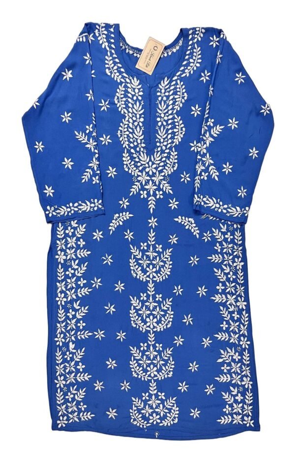 Elegant Blue Chikankari Kurti for Office Wear