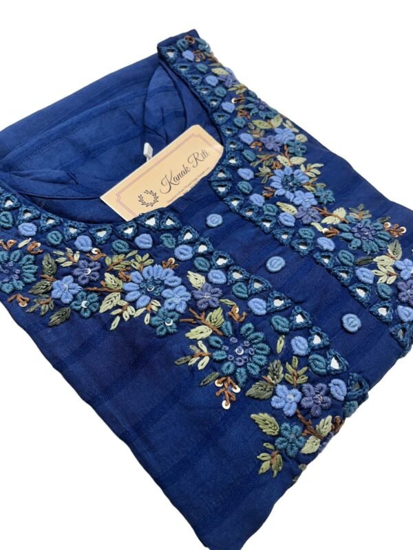 Elegant Blue Mirror Work Kurti for Women