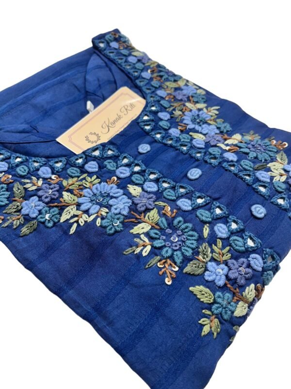 Elegant Blue Mirror Work Kurti for Women