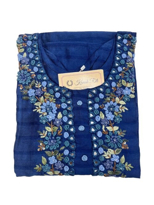 Elegant Blue Mirror Work Kurti for Women