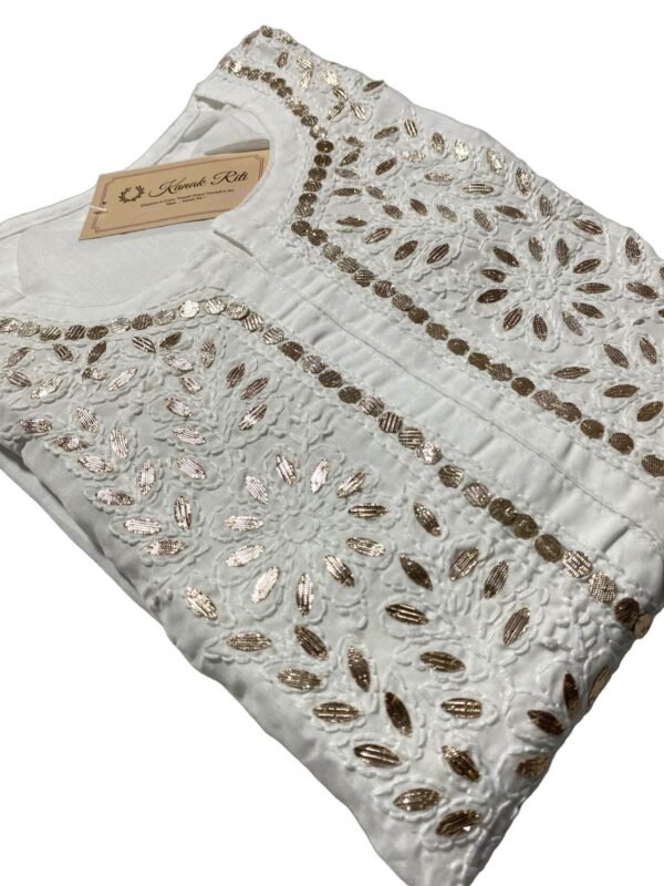 Elegant Gotapatti Chikankari Kurti